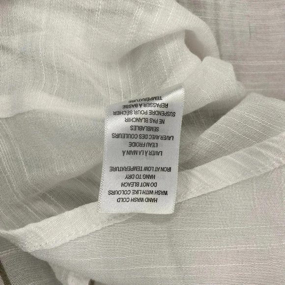 Cleo Petites Balloon Sleeve Top | White and Green Stripe | Size M - Picture 6 of 7